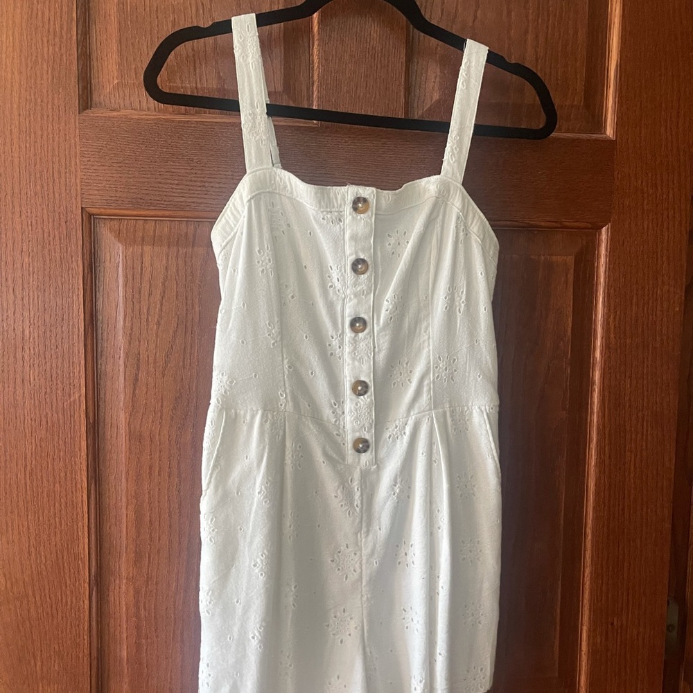 Hollister white floral print romper